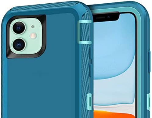 Case 3 u 1 Teška zaštita futrola i isječak za remen za iPhone11 - plava aqua