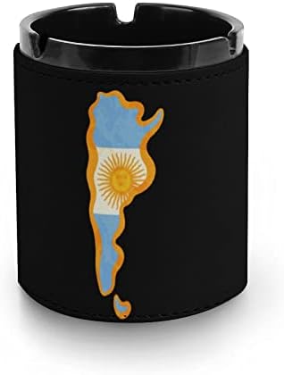 Argentinska zastava Karta Kožna pepeljara Prijenosni okrugli cigaretni ladicu za pepelom za kućni uredski