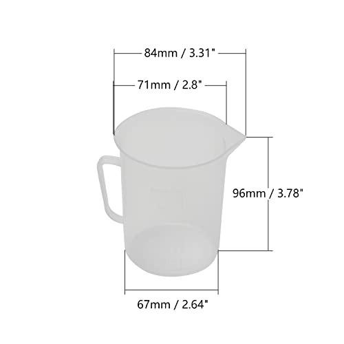 Othmro Plastična laboratorijska posuda za tečnost za vodu Merna čaša sa ručkom 250ml dobra za kuhinjsku