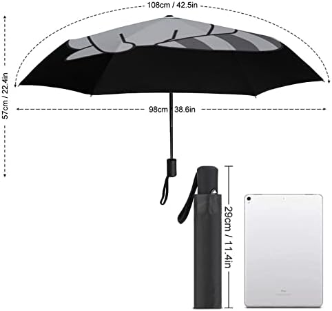 Slatki rakun 3 Folds putni kišobrani Anti-UV Vjetrootporni kišobrani modni Auto Otvoreni kišobran