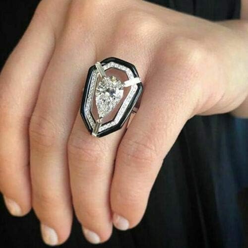 Moda 925 Srebrni nakit bijeli Topaz žene vjenčanje muški prijedlog prsten SZ 6-10