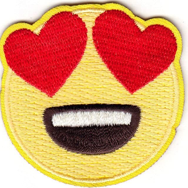 Heart Eye Emoji Iron na vezenom zakrpu Emojis