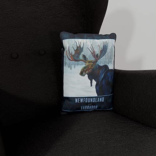 Newfoundland i Labrador Winter Moose Canvas Throw jastuk za kauč ili kauč kod kuće & ured iz ulja slika