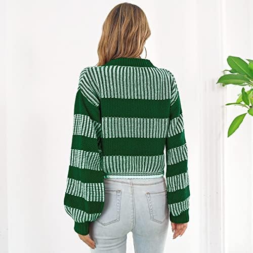 Ženski prevelizirani džemperi modni dugih rukava sa košuljem za print košulje za print kardigan džemper