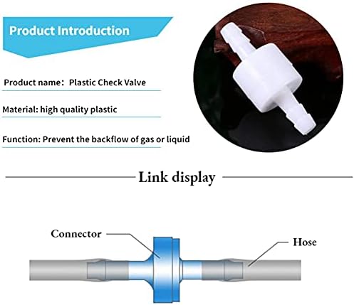 Nepovratni ventil od 12 mm, Plastični Inline nepovratni ventil, jednosmjerni nepovratni nepovratni ventil