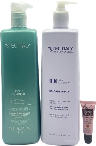 TEC Italija Šampon Totale 33,8 oz i balzami Totale 33,8 oz - Besplatni zvjezdani usna Spulat sjaj 10ml