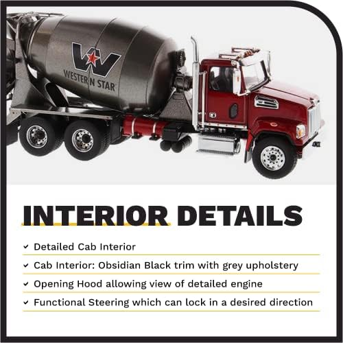 Diecast Masters Western Star 4700 SFFA kamion s mješalicom za beton-Metalik crvena & amp; siva | Tandem