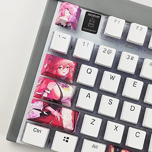 Anime Genshin Impact Mechanical Keyboard Accessories OEM profil PBT Keycaps, 12 Caps Sets Petostrana sublimacija